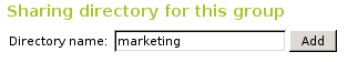 form for setting of group sharing
directory