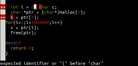 View Syntax errors in Vim