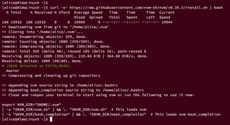 installing nvm