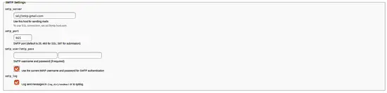 IMAP settings