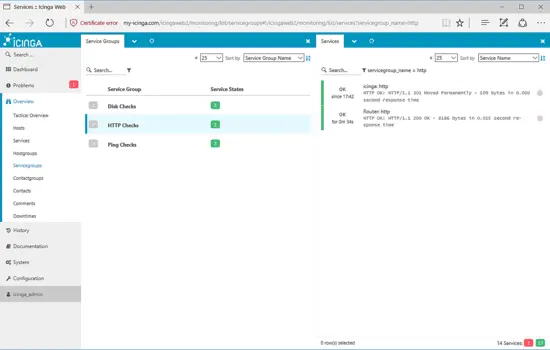 Host service status