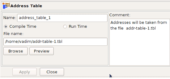 address table object dialog in fwbuilder GUI