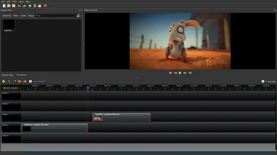 OpenShot clip slicing.
