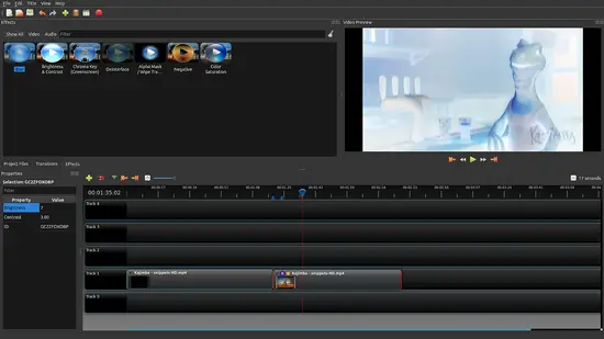 OpenShot chromatic brightness effect.