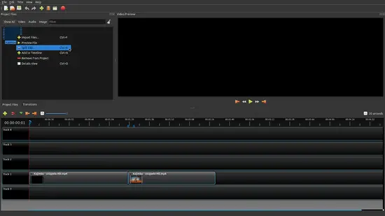 OpenShot splitting clips.