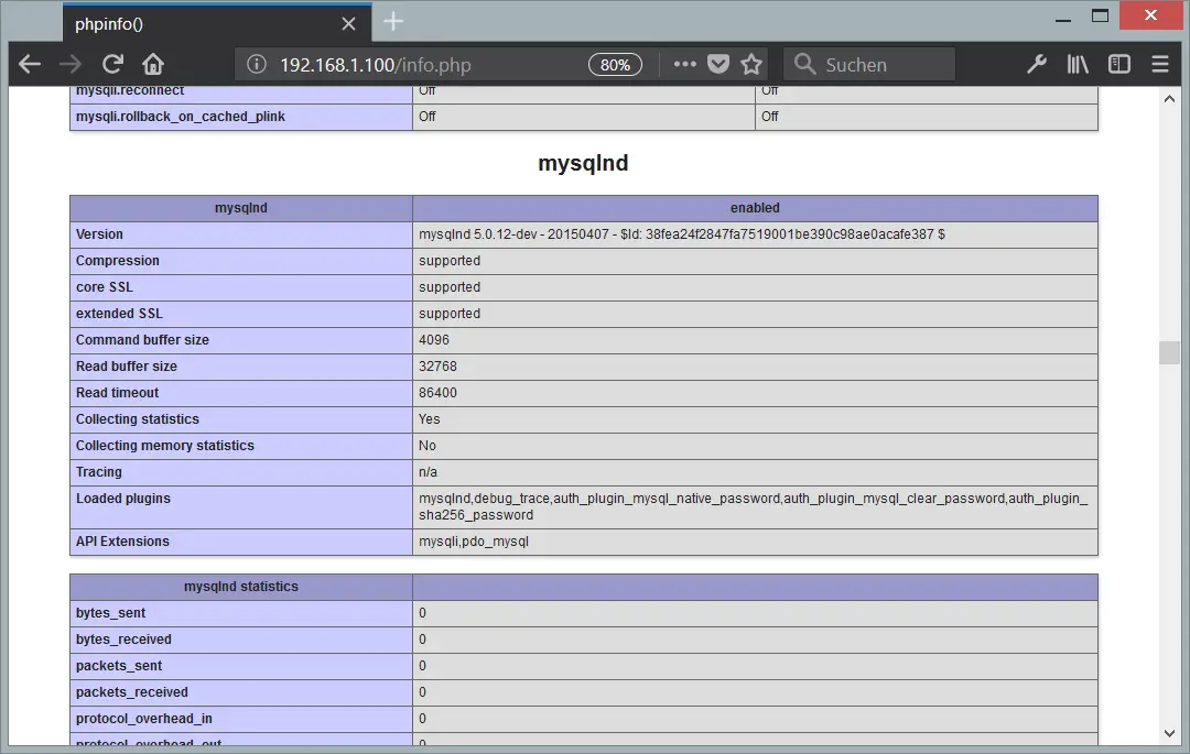 centos php pdo mysql
