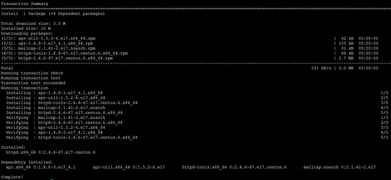 Install Apache http server on CentOS