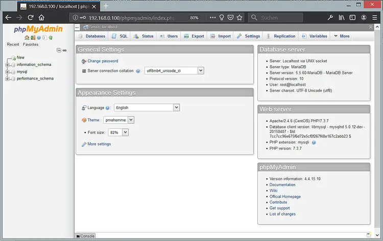 PHPMyAdmin on CentOS