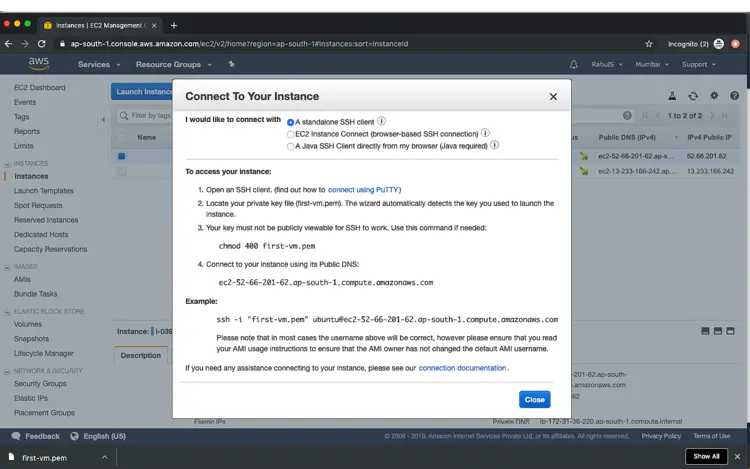 Connect to EC2 instance