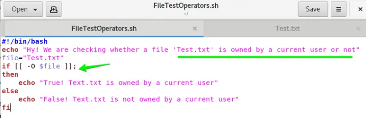 Ownership test in bash