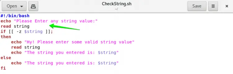 if -z while Taking String User Input