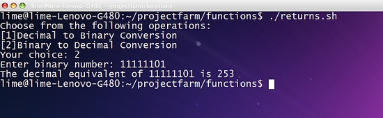 Binary to decimal conversions in bash