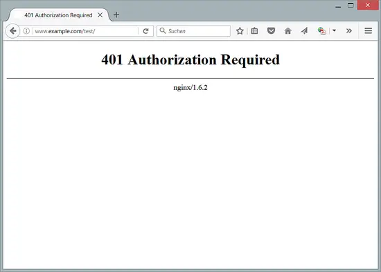 Nginx Authorization required.