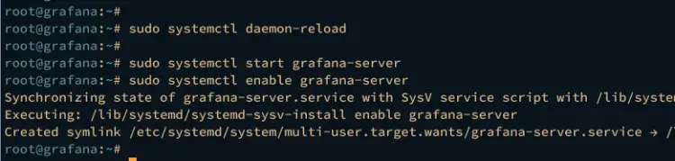 start enable grafana