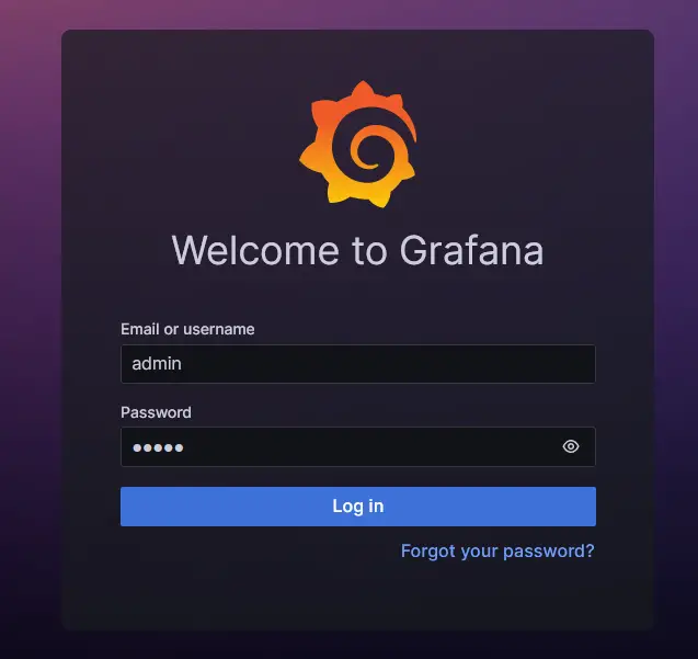 login grafana