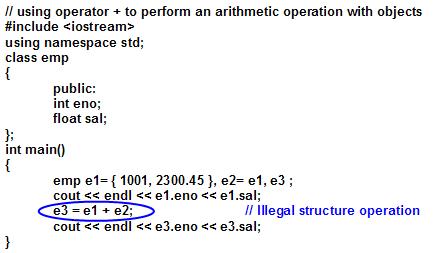 c++ program by using + operator overloading 