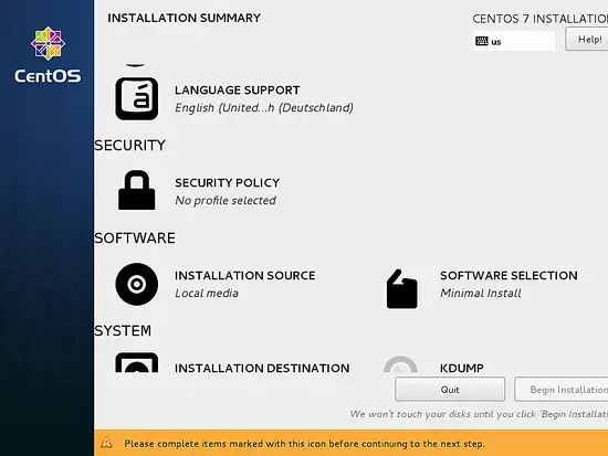 Go to software installation menu