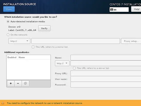 Configure installation source
