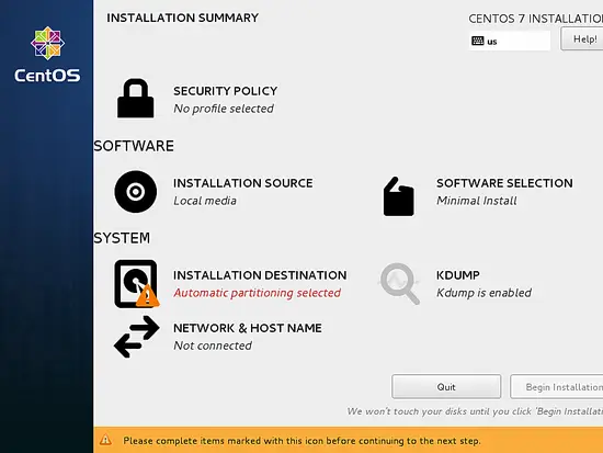 Software selection menu