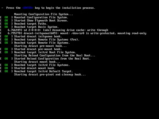 System boots from install DVD.