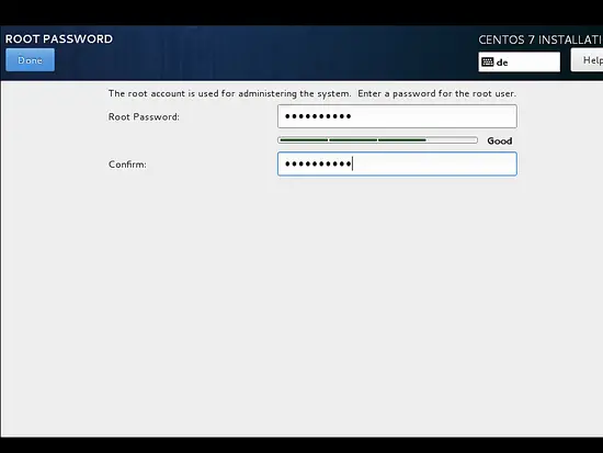 Setup the root password