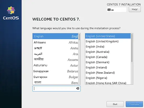 Choose the language.