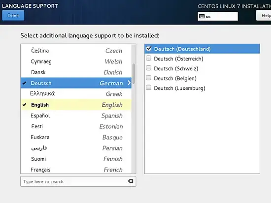 Add additional language in CentOS.