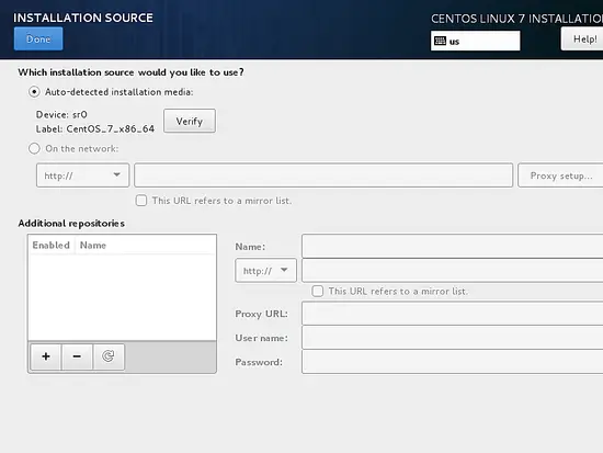 Configure installation source.