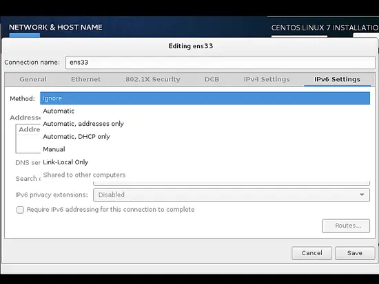 Set IPv6 to ignore