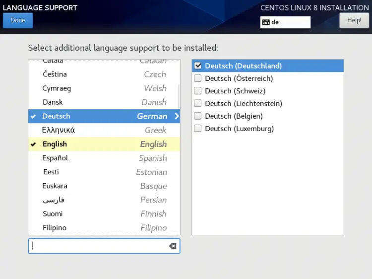 Add additional language in CentOS