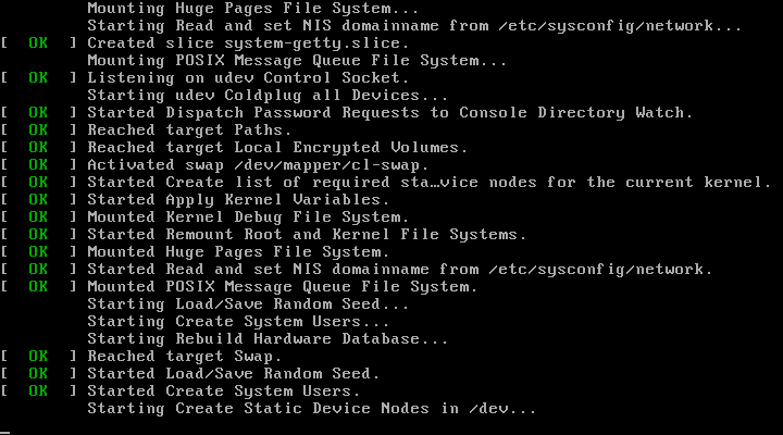 CentOS 8 booting the first time