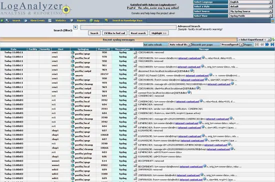 Screenshot - LogAnalyzer In use