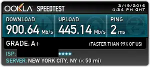 Speedtest result.