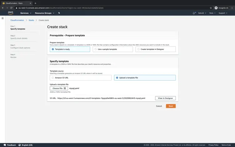 Create Cloudformation Stack