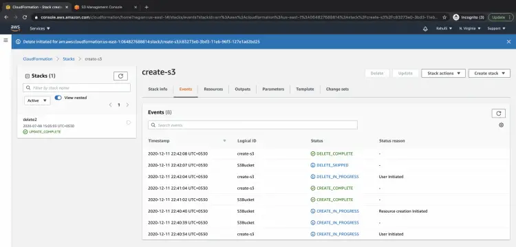 Stack deletion comlete