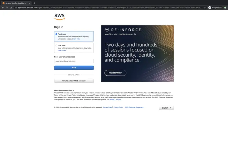 Log into AWS