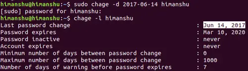 How to change last password change date