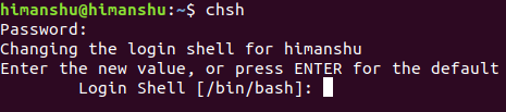 How to use chsh