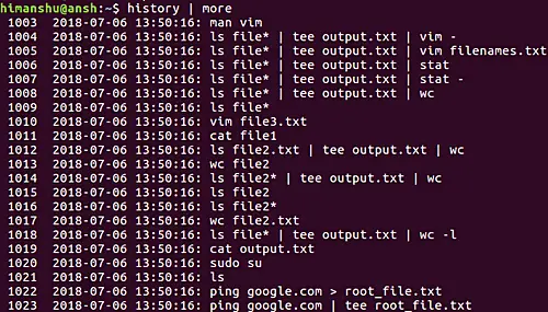 How to make history display date and time as well