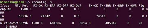 How to make ifconfig display compact output