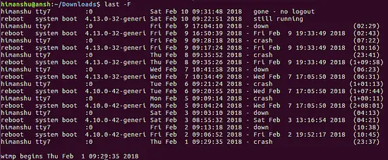 How to make last print complete date and time info