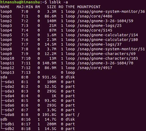 How to make lsblk display empty devices as well