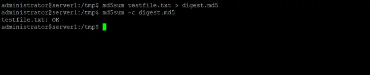 Check md5 digest of a file