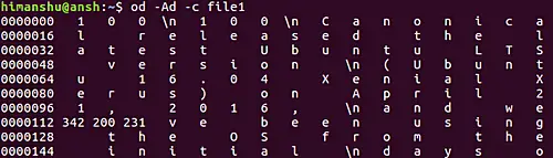 How to display byte offsets