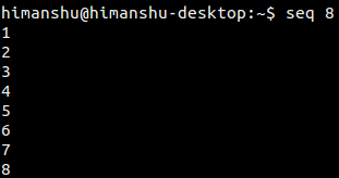 How seq command works