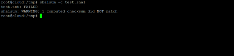 Test file checksum