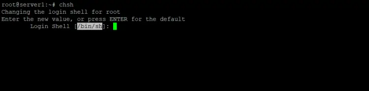 Set new login shell