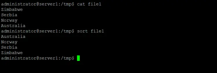 Sort file on Linux