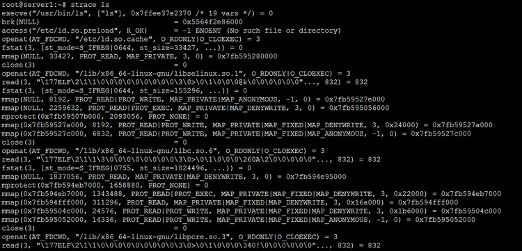 Using strace command on Linux