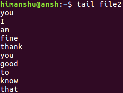 How to use tail command